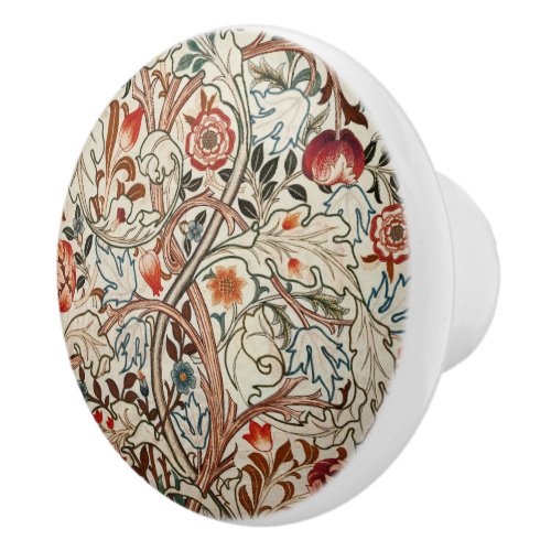 Ceramic knob William Morris art 