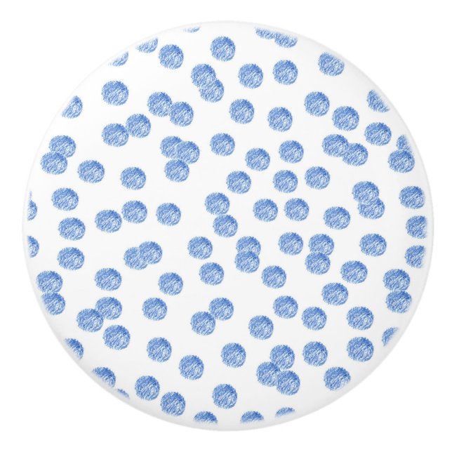 Ceramic knob with blue polka dots (Front)