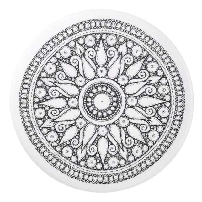 Ceramic Knobs - Black & White Design (Front)