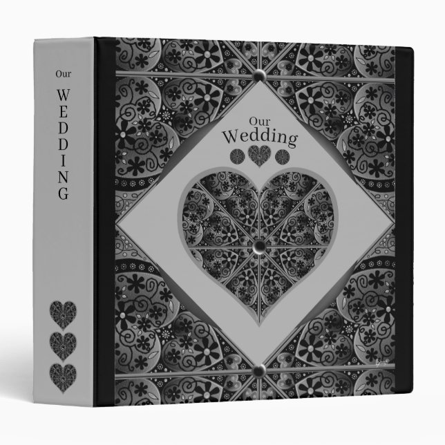 Ceramic Lace Black 3 Ring Binder (Front/Spine)