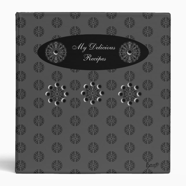 Ceramic Lace Black 3 Ring Binder (Front)