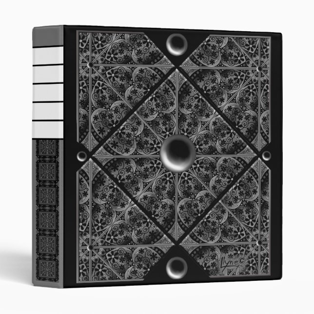 Ceramic Lace Black 3 Ring Binder (Front/Spine)