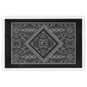 Ceramic lace Black Acrylic Tray