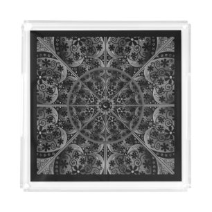 Ceramic lace Black Acrylic Tray