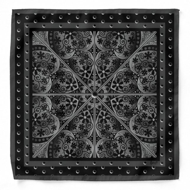 Ceramic Lace Black Bandana (Front)