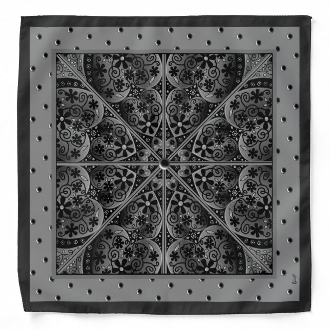 Ceramic Lace Black Bandana (Front)