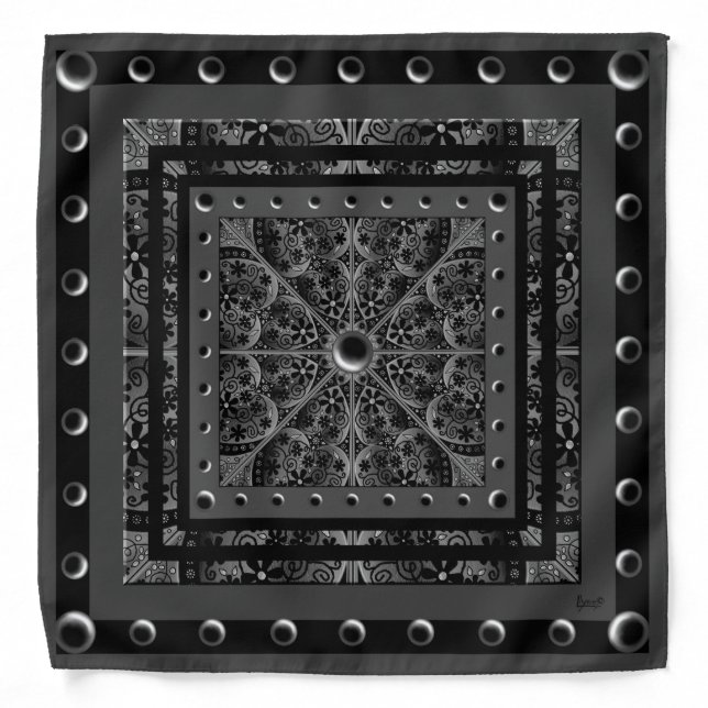 Ceramic Lace Black Bandana (Front)
