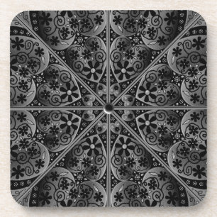 Ceramic Lace Black Beverage Coaster