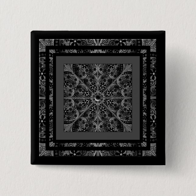Ceramic Lace black Button (Front)