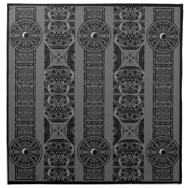Ceramic Lace Black Cloth Napkin (Front)