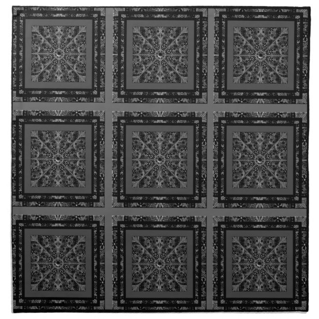 Ceramic Lace Black Cloth Napkin (Front)