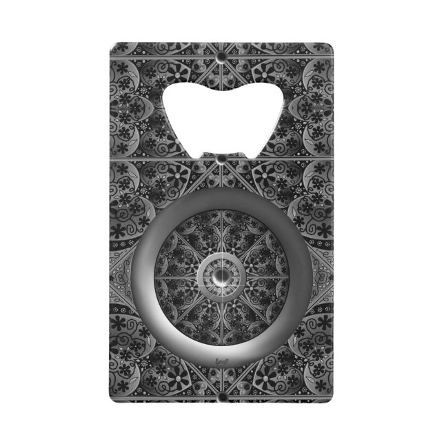 Ceramic Lace Black Credit Card Bottle Opener (Front)
