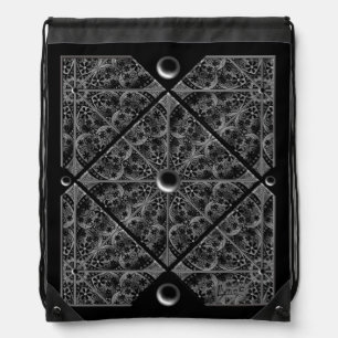 Ceramic Lace black Drawstring Bag