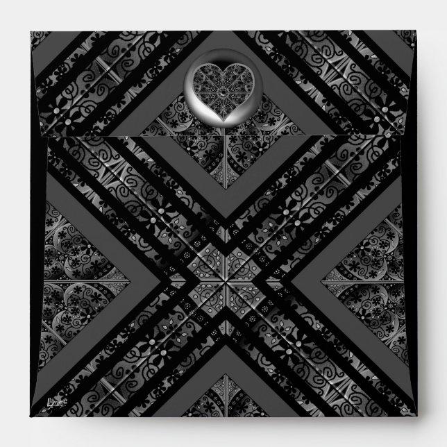 Ceramic Lace Black Envelope (Back (Top Flap))