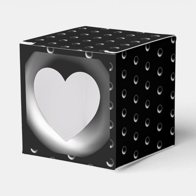 Ceramic Lace Black Favor Boxes (Front Side)