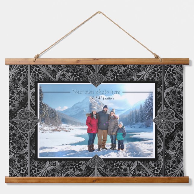 Ceramic lace Black Hanging Tapestry (Front)