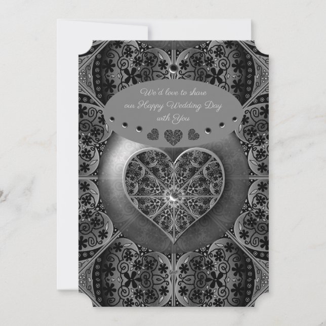 Ceramic Lace Black Invitation (Front)