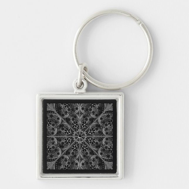 Ceramic Lace black Keychain (Front)