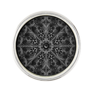 Ceramic Lace Black Lapel Pin