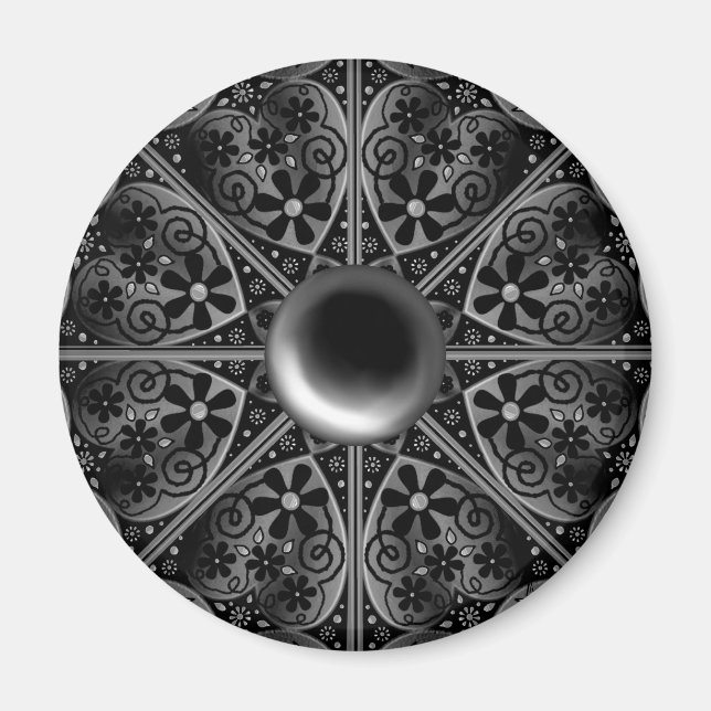 Ceramic Lace Black Magnet (Front)