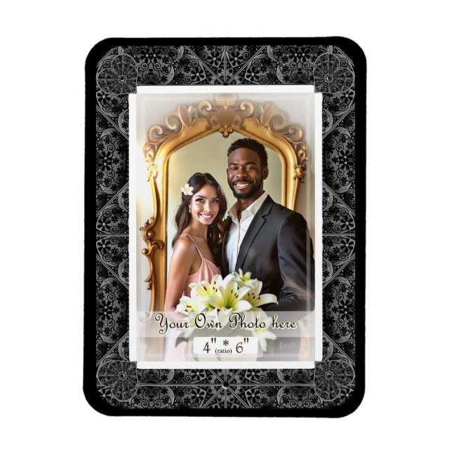 Ceramic lace Black Magnet (Vertical)