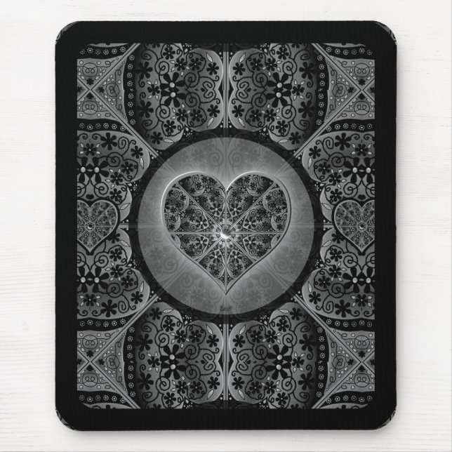 Ceramic Lace Black Mouse Pad (Front)