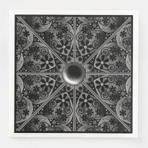 Ceramic Lace Black Paper Dinner Napkins
