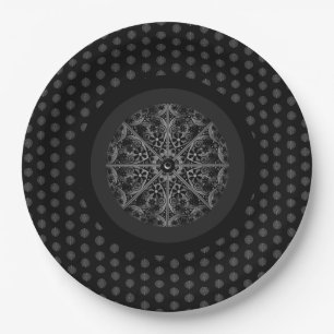 Ceramic Lace Black Paper Plates