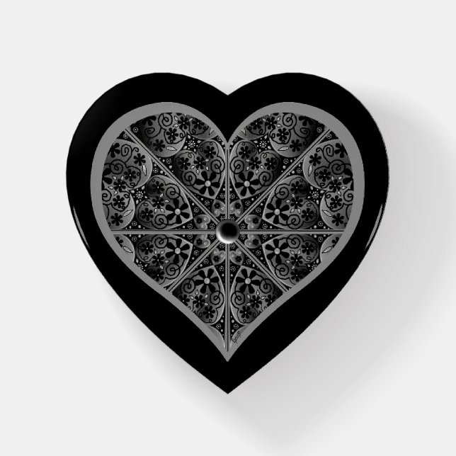 Ceramic Lace Black Paperweight (Front)