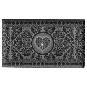 Ceramic Lace Black Place Card Holder