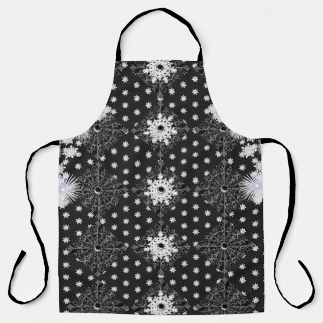 Ceramic Lace black snowflake Apron (Front)