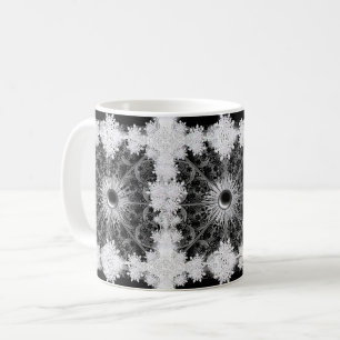 Ceramic lace black & snowflake coffee mug