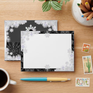 Ceramic lace black & snowflake envelope