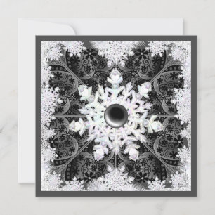 Ceramic lace black & snowflake invitation