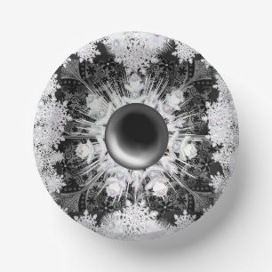 Ceramic lace black & snowflake paper bowls