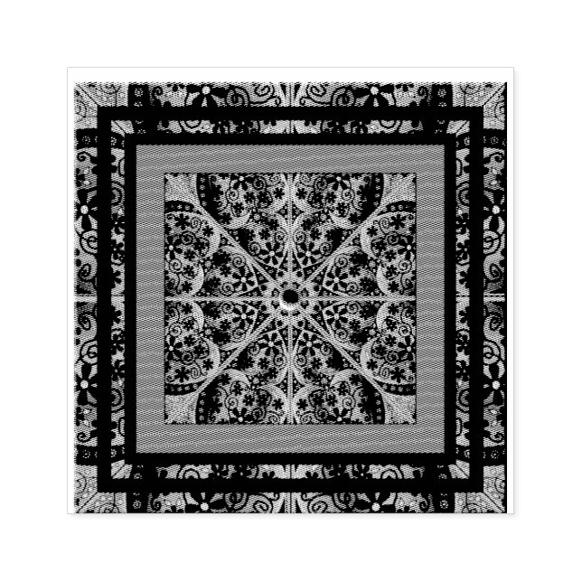 Ceramic lace black & snowflake rubber stamp (Imprint)