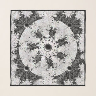 Ceramic lace black & snowflake scarf