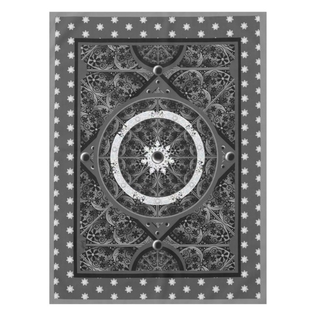 Ceramic lace black & snowflake tablecloth (Front)