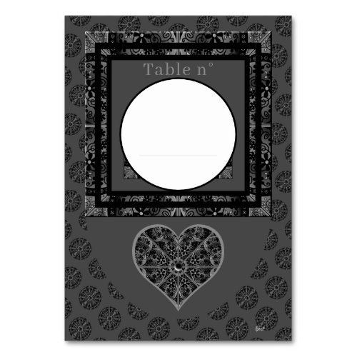 Ceramic Lace Black Table Number