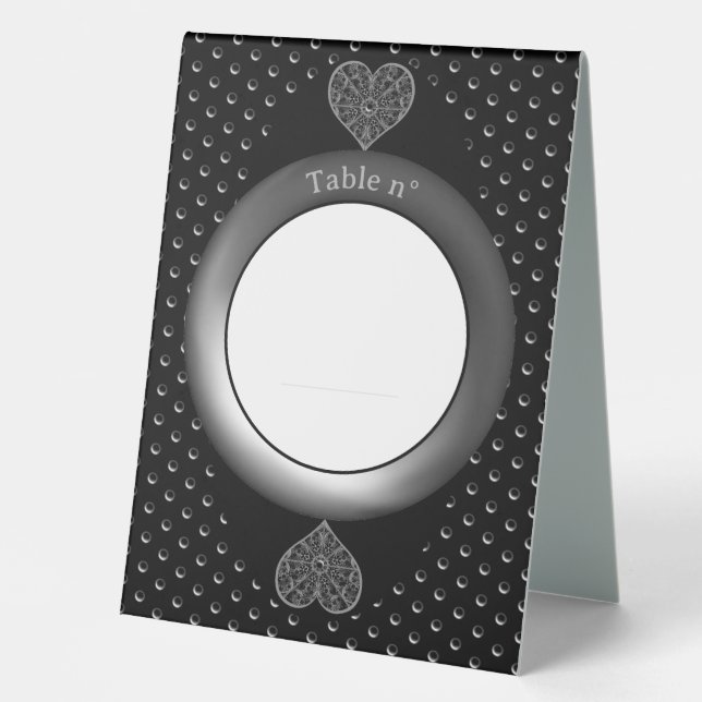 Ceramic Lace Black Table Tent (Front)