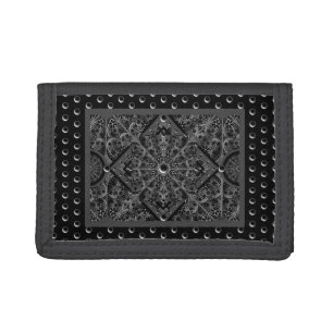 Ceramic Lace Black Trifold Wallet