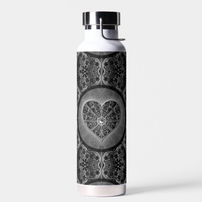 Ceramic lace Black Water Bottle (Left)