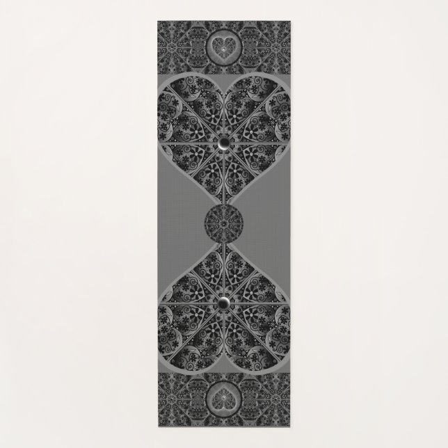 Ceramic lace Black Yoga Mat (Front)