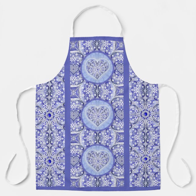 ceramic lace Blue of Greece Apron (Front)