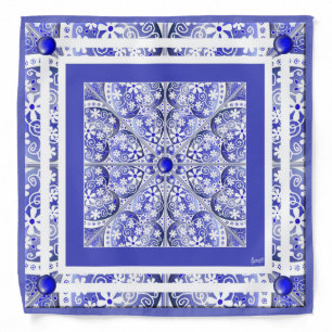 Ceramic Lace Blue of Greece Bandana