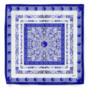 Ceramic Lace Blue of Greece Bandana