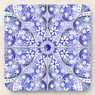 Ceramic Lace Blue of Greece Beverage Coaster