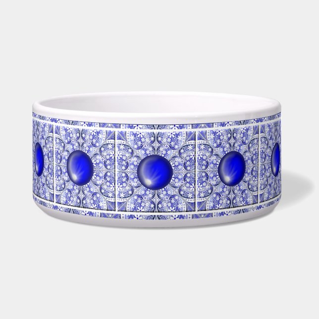 Ceramic Lace Blue of Greece Bowl (Front)