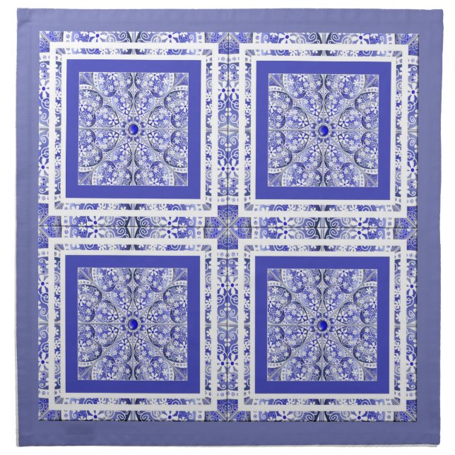 Ceramic Lace Blue of Greece Cloth Napkin (Front)