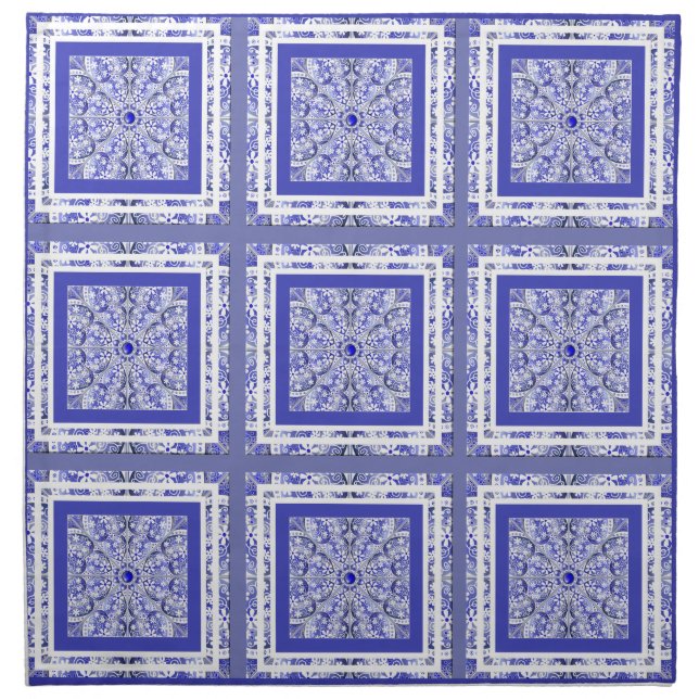 Ceramic Lace Blue of Greece Cloth Napkin (Front)